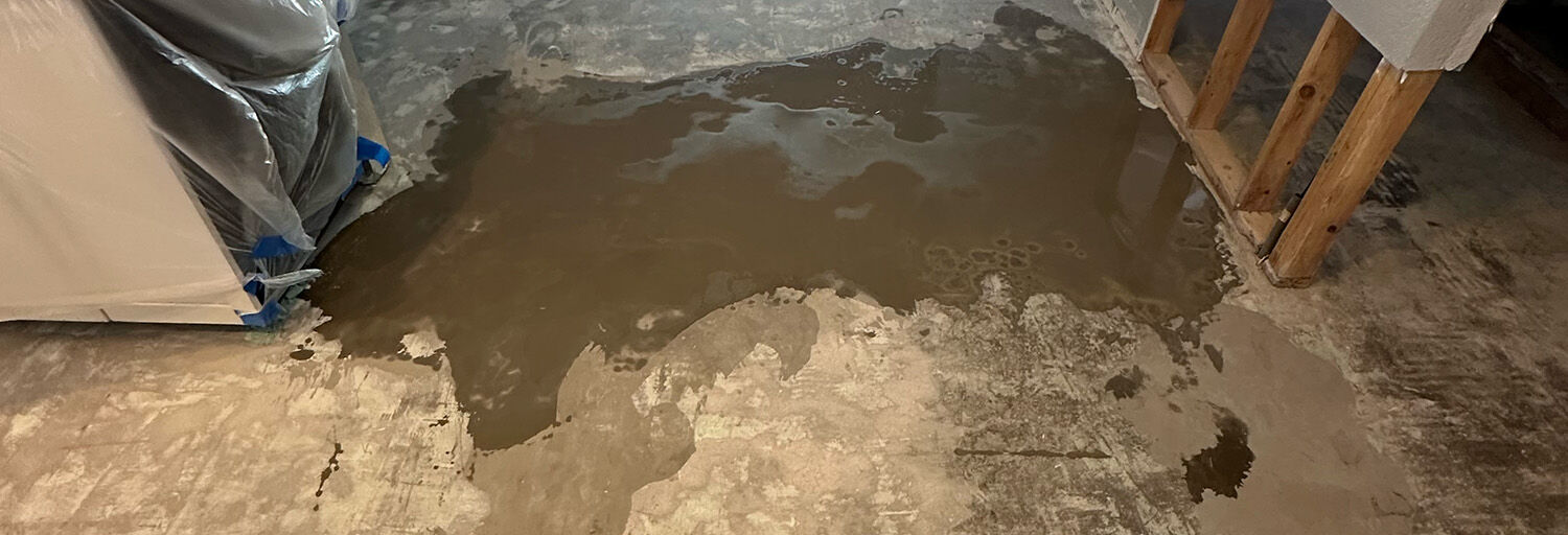 A photo of water damage in a home